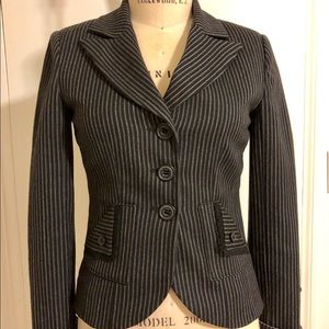 Arden B Navy Pinstriped Jacket